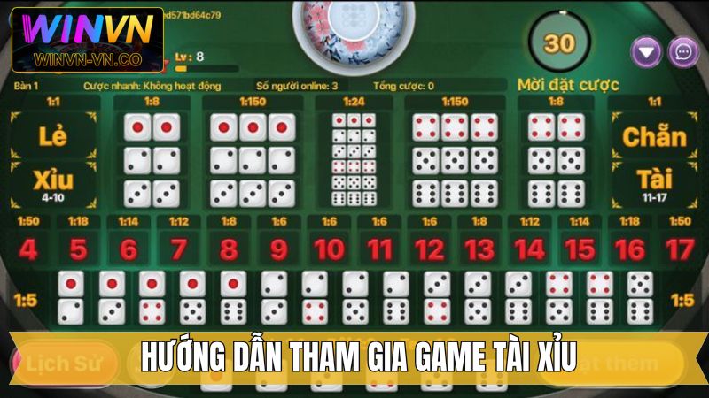 Tài Xỉu - Siêu Phẩm Giải Trí Không Giới Hạn Tại Winvn 3 Tham gia ngay vào tài xỉu với 4 bước dễ dàng